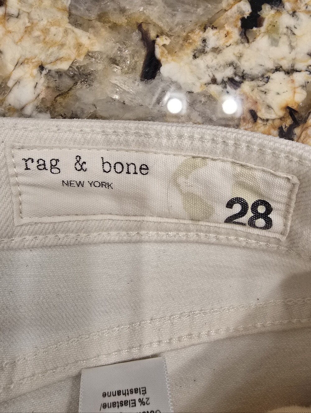 RAG & BONE Nina High-Rise Ankle Cigarette Jeans In Ecru 28 - Picture 6 of 9